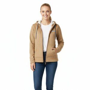 Columbia Women’s Brown Sherpa-Lined Full Zip Hoodie Jacket | Size L | NWT
